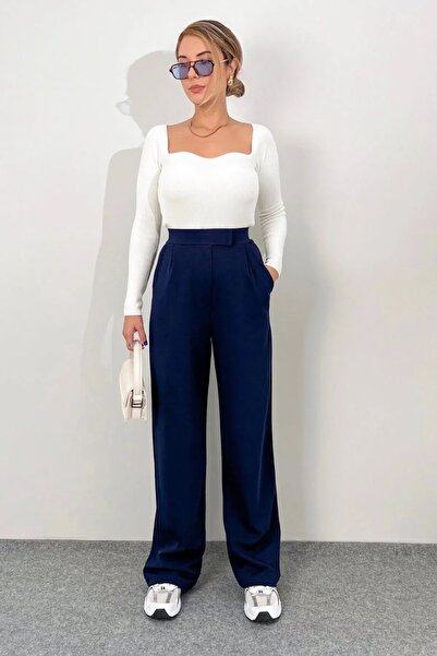 Madame Lestrange Γυναικεία κομψή ελαστικό ύφασμα παντελόνι palazzo