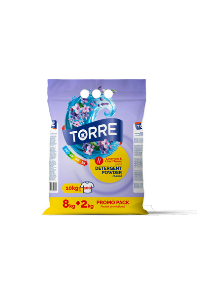Torre Detergent pudra lavanda si liliac, 80 spalari, 8+2 KG Promo