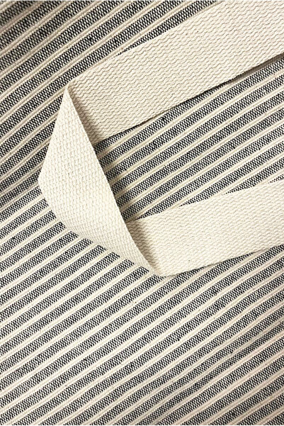 FH finehome Beach Bag Striped Double Pocket Linen Bag