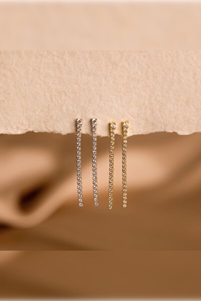 Alsem 14 Ayar Su Yolu Sallantılı Gold Küpe , Işıltılı 14 Ayar Gold Su Yolu Küpe , Düğün ve Nişan Takısı