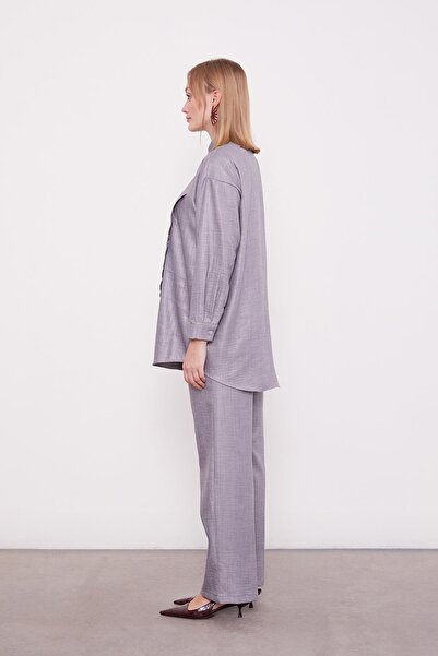 Levidor Anthracite Embroidered Rose Detailed Tunic Set