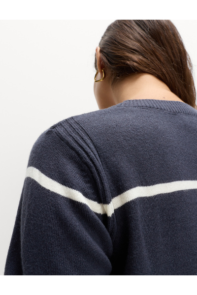 Marks & Spencer Süper Yumuşak Çizgili Yuvarlak Yaka Kazak
