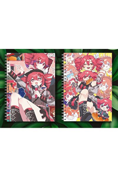 nihonwosekai Vocaloid X Kasane Teto Anime 2 Pcs Spiral Notebook Set 50 Sheets