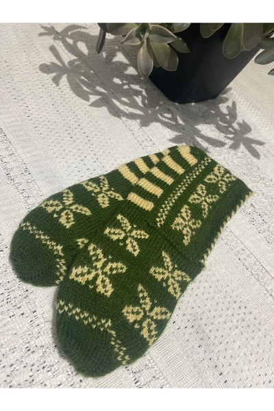 henaabag Çeyizlik el örgüsü haki yeşil patik