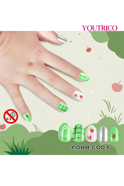 Youtrico 24pcs kid's Press On Nails,Fake Nails,Cute rabbits, Ocean shells,Suit for over 3 years,gifts for kid