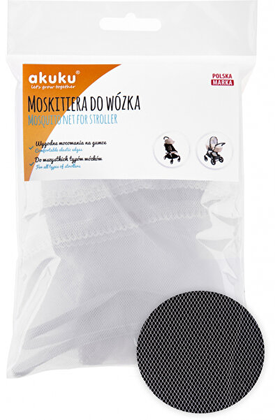 Akuku Insect net for stroller/pram, white, universal, equipped with elastic wheel