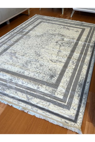 Lunaris KRF16 Krem Modern Akrilik Yumuşak Dokulu Luxury Salon Halısı Oturma O...