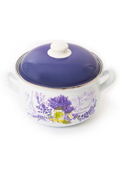 FOXMAG24 Enamel Pot with Lid, 18cm Diameter, 2.1L, Dishwasher & Oven Safe, Wh...
