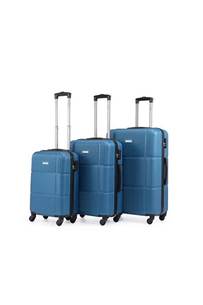 Prince Travelling Prince Hard Luggage (4 Wheels) Axion 3 Pcs Set - 20 Inch X 24 Inch X 28 Inch - Blue
