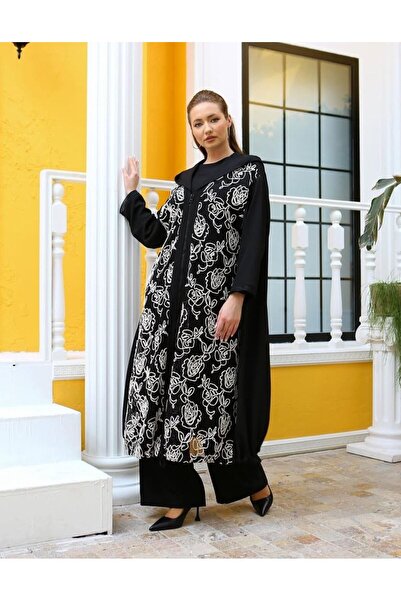 Gazella 42417 ÖNÜ FERMUARLI KAPİŞONLU KOL UCU VE ÖNÜ FİLE DETAYLI ALTI BÜZGÜLÜ GİY ÇIK KAP #02-25#