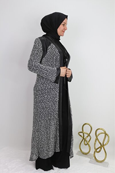 Gazella 43801 İÇİ UZUN ÖNÜ OMUZLARI VE KOLLARI DERİ DETAYLI İKİLİ TAKIM