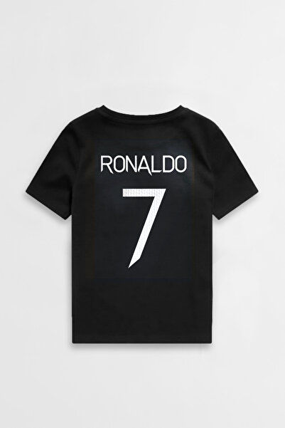 Darkia Ronaldo CR7 Tasarım Ön Arka Sırt Yazılı Baskılı Tasarım Unisex Çocuk T...