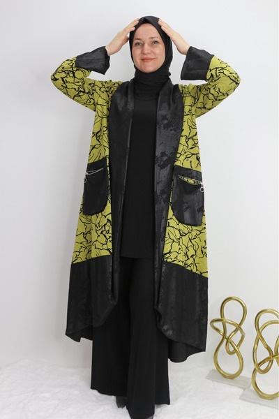 Gazella 41949 İÇ UZUN KOLLU SANDY KUMAŞ ÖNÜ KOLLARI VE CEBİ DERİ GÖRÜNÜMLÜ İK...