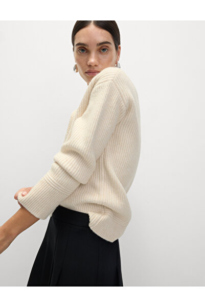 Marks & Spencer Dokulu V-Yaka Triko Kazak