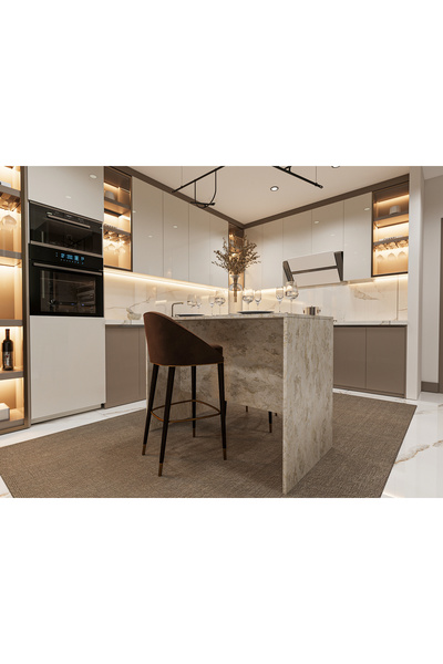 Asra Trend %100 MDFLAM 120cm Mutfak Adası Yemek ve Bar Masası MA-03
