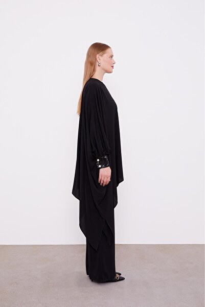 Levidor Black Sequin Detail Tunic Set