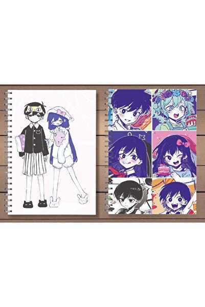 nihonwosekai Omori Anime 2 Pcs Spiral Notebook Set 50 Sheets