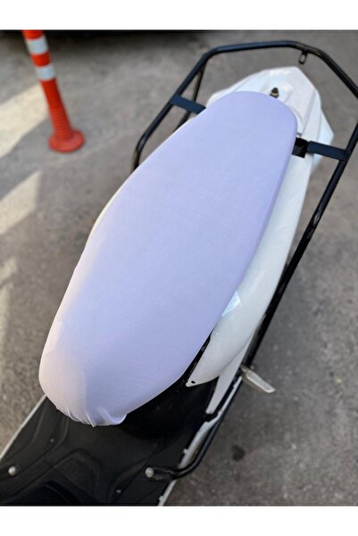 SSS TEKSTİL Κάλυμμα καθίσματος μοτοσικλέτας 50 cc 150 cc συμβατό λευκό