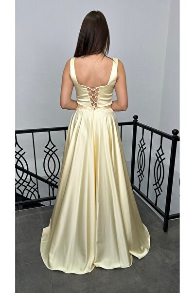 Hiranur 1103 Kalın Askılı Saten Abiye