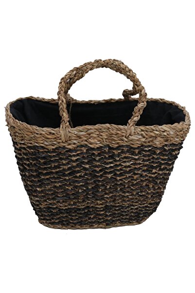 rexa حقيبة ترمس من الخوص، 42 × 26 سم - أسود بيج