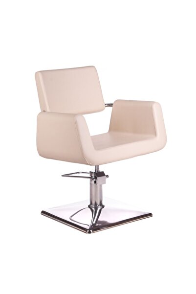 BEAUTY SYSTEM Scaun de coafură, înălțime reglabilă 47-60 cm, bază 67 cm, crem