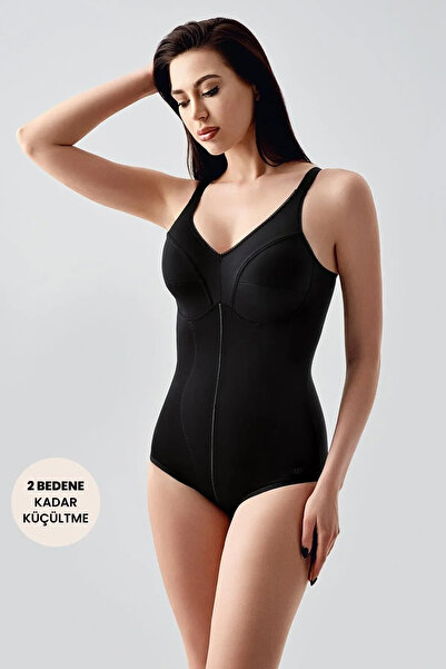 NEWBRA LINGERIE Sıkılaştırıcı Lazer Kesim Vücut Korse 9605 Siyah