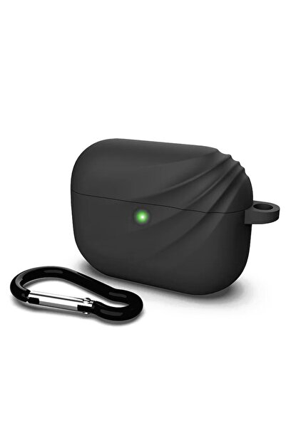 OEM Θήκη σιλικόνης συμβατή με AirPods 4 μαύρη με καραμπίνερ – Premium προστασία, ανθεκτική στα χτυπήματα