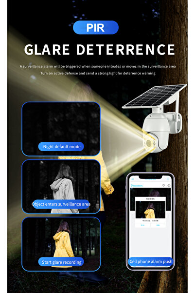 OEM Camera de Supraveghere 4G cu Panou Solar, S04A, 4MP, FullHD, Night Vision IR 20m