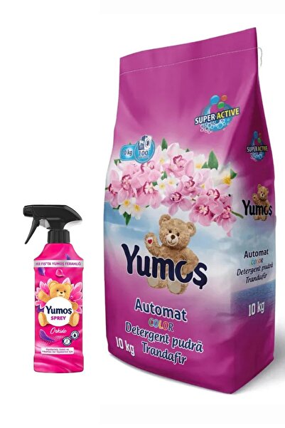 Yumoş Yumos Orchid Home and Textile Spray, 450 ML + Automatic Color Powder Detergent 10kg