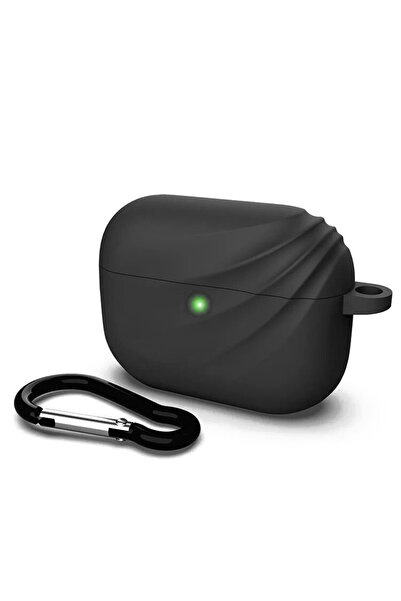 OEM Θήκη σιλικόνης συμβατή με AirPods 4 μαύρη με καραμπίνερ – Premium προστασία, ανθεκτική στα χτυπήματα