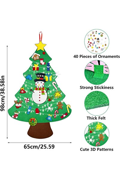 Mostfun Oferte de Boxing din fetru pe98 cm / 3,2 ft Set de brad de Crăciun din fetru DIY cu 40 de rame