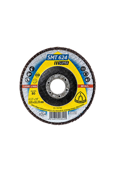 KLİNGSPOR SMT 624 Supra Flap Disc, P80, 115X22.23 mm EXT322768