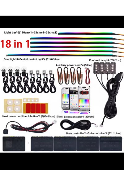 OEM 18in1 Interior Car Ambient Light Kit - Symphony Acrylic Dynamic