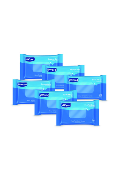 Canped Vücut temizleme Havlusu Seyahat Paket 24 lü x 6 Adet.