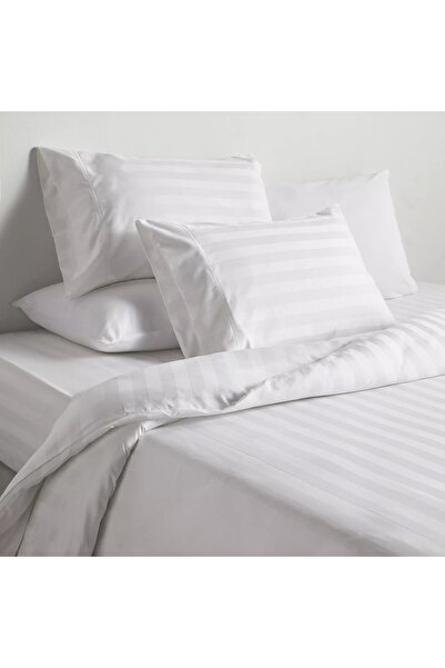 Generic Satin Stripe Pima Cotton Sateen 525 Thread Count 3-Piece King Duvet Cover Set - 220x230 cm
