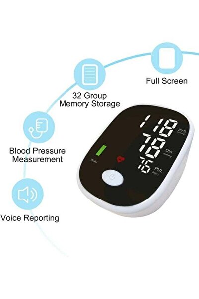 Saharaz Blood Pressure Monitor,4.7 in Extra Screen Adjustable Large bp Cuff,Fully automatic voice broadcast