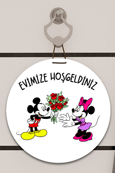 Dormot Ψηφιακή εκτύπωση Λευκό, Στάνταρ, Μίκυ, Θέμα Καλώς ορίσατε στο Μίνι Σπίτι μας, Στολίδι πόρτας, Στολίδι τοίχου