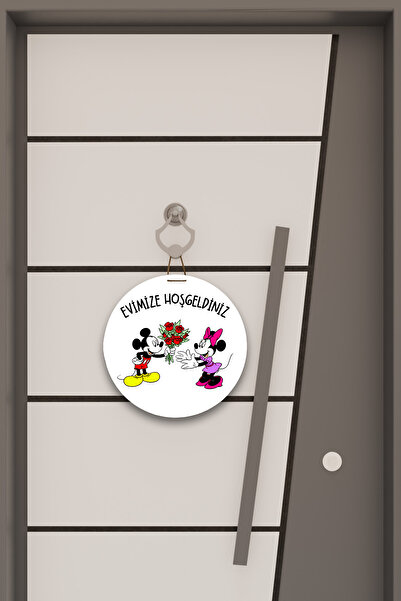 Dormot Ψηφιακή εκτύπωση Λευκό, Στάνταρ, Μίκυ, Θέμα Καλώς ορίσατε στο Μίνι Σπίτι μας, Στολίδι πόρτας, Στολίδι τοίχου