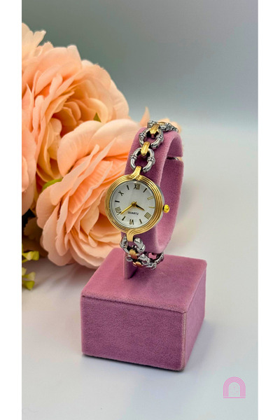 Moond Accessories Steel Gold-Silver Cord Ring Design Women's Watch