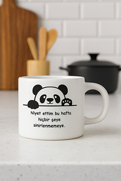 çokaş Hediyelik Replik Yazı Baskılı Porselen Kupa Su Bardağı