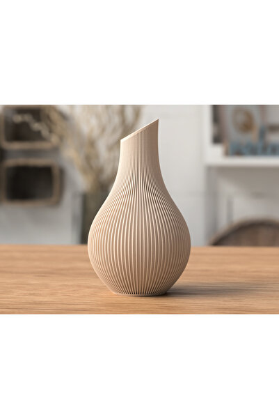 Giftsofanatolia Japandi Tarzı Dekoratif Vazo – 3D Baskı Modern Tasarım (18 cm)