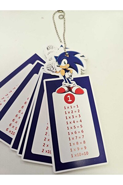 DESİGN Çarpım Tablosu Kartları Sonic özel kesim zincirli