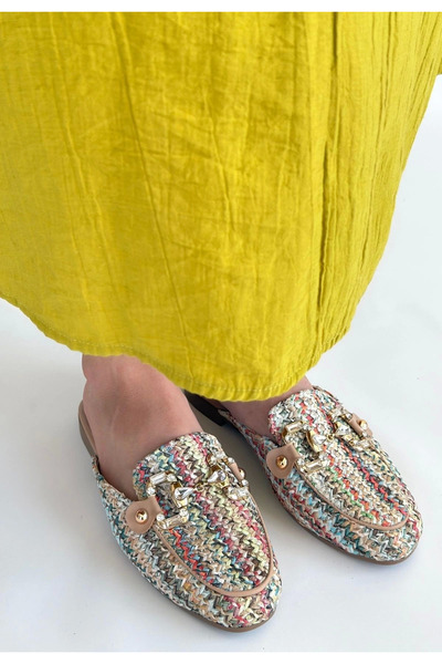 Ovebu Yenda Colorful Woven Slippers