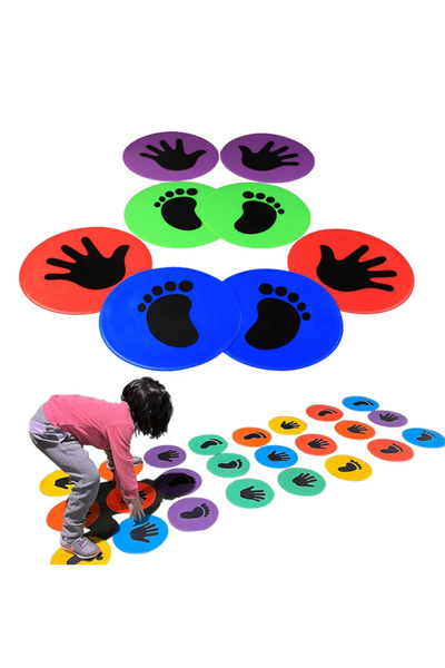 KAŞIKBEY TWİSTER 24' lü Renkli Keçe Basamak Ayaklar Eller Duyusal Denge Becer...