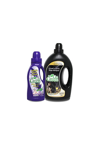 GoGreen شامبو عباية 2 لتر عود + منعم أقمشة لافندر 1 لتر