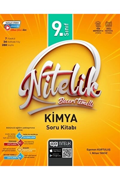 Nitelik Yayınları Nitelik 9.sınıf Kimya Soru Kitabı Beceri Temelli Yeni
