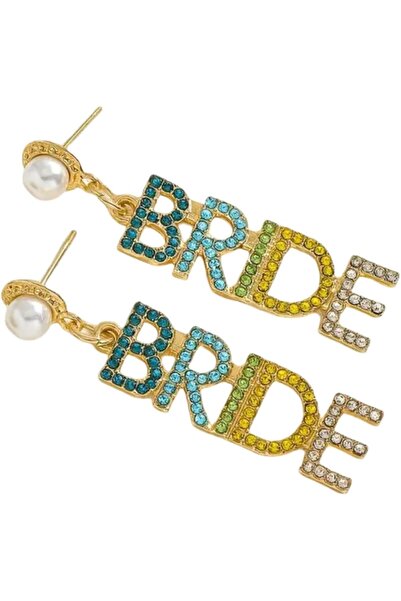 Just Pretty Corner Wedding BRIDE Crystal Drop Earrings with Pearl Studs