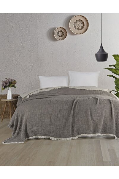 Cottonin Home غطاء سرير من الموسلين مزدوج الطبقات 4 طبقات 100% قطن 220x240 سم