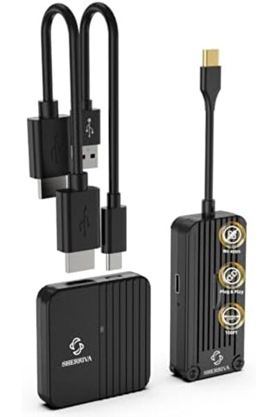 Generic جهاز إرسال SHERRIVA لاسلكي USB Type-C وجهاز استقبال HDMI بدقة 1080 بك...