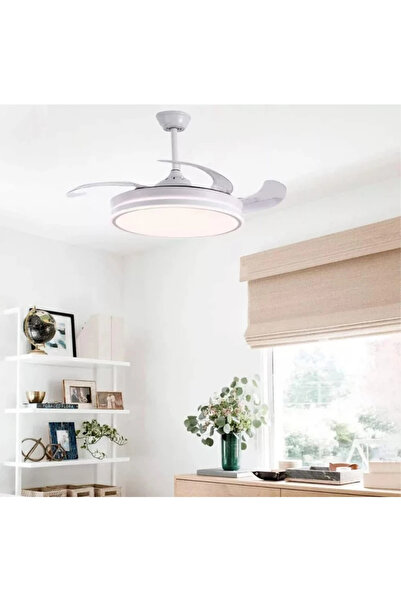 Helios Elegant 95w Gizli Kanat Aydınlatmalı Uzaktan Kumandalı Dekoratif Tavan Vantilatörü HS-9311Byz